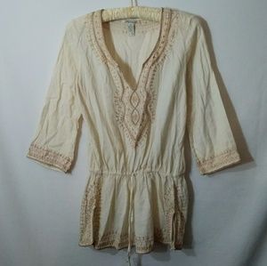 Lucky Brand size M Medium gauzy linen tunic EUC